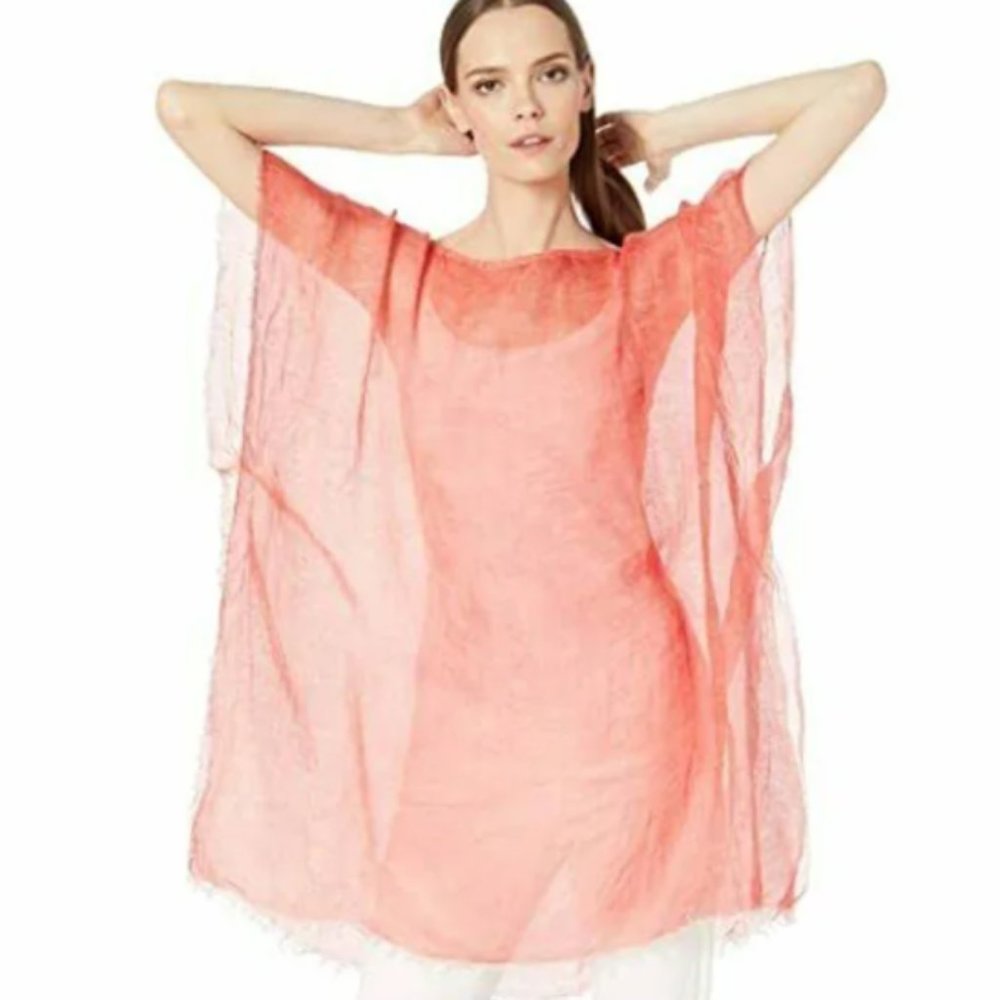 NWT Eileen Fisher Peach Poncho